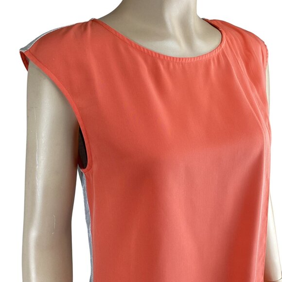 Sachin + Babi Womens Preston Top‎ Size 4 Sleeveless Coral Silver Side Panels - Picture 6 of 7